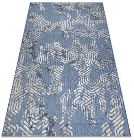 Koberec SOLE D3841 šesťuholníkov, modro / béžový