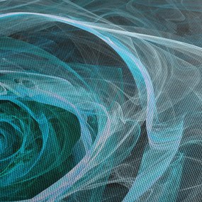 Obraz - Abstraktné ruže modrá s čiernym pozadím (s hodinami) (90x30 cm)