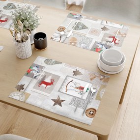 Goldea vianočné prestieranie na stôl loneta - vianočný patchwork - sada 2ks 30 x 40 cm