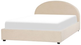Buklé posteľ s úložným priestorom 180 x 200 cm béžová VAUCLUSE Beliani