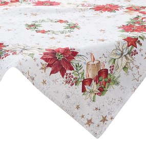 VIANOČNÝ GOBELÍNOVÝ OBRUS NA STÔL CANDLES 100X100 CM VZOROVANÁ