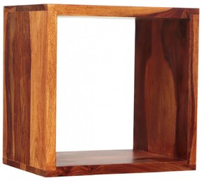 Polica na stenu Gani 40x40x30 z indického masívu palisander Super natural