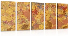 5-dielny obraz abstrakcia v štýle G. Klimta - 200x100