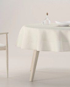 Obrus okrúhly farba produktu krémová látka zapletaná