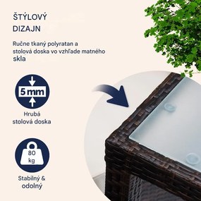 InternetovaZahrada Záhradná ratanová zostava Berlin 1+6 - hnedá