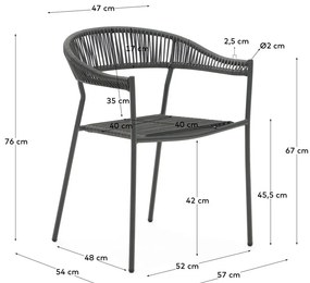 Sivé jedálenské stoličky z umelého ratanu v súprave 4 ks Futadera – Kave Home