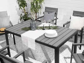 Záhradný jedálenský stôl 150 x 90 cm sivá/čierna COMO Beliani