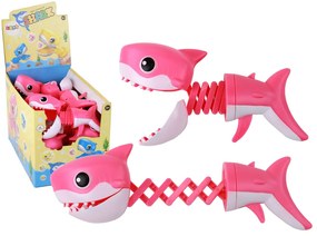 Lean Toys Detská pištoľ - vystreľovací žralok ružový