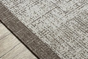 styldomova Šnúrkový koberec sizal floorlux 20401 rám svetlo béžová/svetlo hnedá