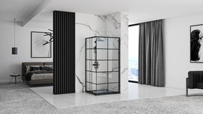 Obdĺžnikový sprchovací kút REA CONCEPT 80x100 cm, čierny/transparent - bez vaničky