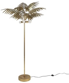 Zlatá antik stojaca lampa v tvare palmy - Ø 107*193 cm E27/max 3*60W