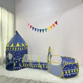 Stan pre deti HRAD modrý s preliezacím tunelom a svetielkami