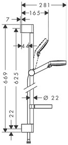 Hansgrohe Crometta, sprchová sada Vario so sprchovou tyčou 65 cm a miskou na mydlo, biela/chrómová, HAN-26553400