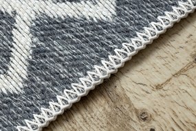 Obojstranný šnúrkový ekologický koberec TWIN 23000 Boho, so strapcami, antracit - krémový