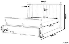 Manželská posteľ 140 cm NAIROBI (textil) (sivá) (s roštom). Vlastná spoľahlivá doprava až k Vám domov. 1023104