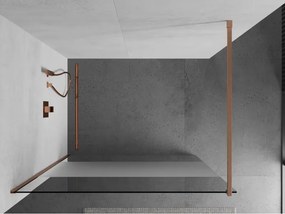 Mexen Kioto, sprchová zástena Walk-In 100 x 200 cm, 8mm číre sklo-námraza, medený matný profil, 800-100-101-65-35