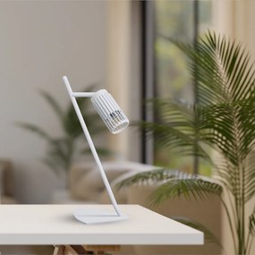 Stolná lampa Vertical, 1x biele kovové tienidlo, w