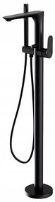 Cersanit Crea, voľnestojaca vaňová batéria so sprchovou sadou, čierna, S951-308