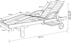 Záhradné relaxačné a polohovacie lehátko ERA