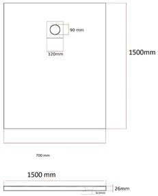 Erga Oldaf, SMC obdĺžniková sprchová vanička 70 x 150 cm, biela matná, ERG-GMA-OL-70150
