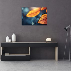 Sklenený obraz - Textúra listov (70x50 cm)