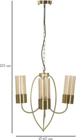 Závesný luster Versailles 60 cm zlatý