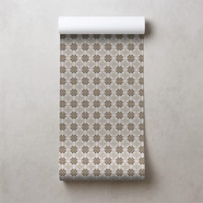 Tapeta hnedé kvetinové ornamenty