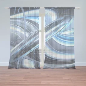 Sablio Záclony Modrá abstrakcia: 2ks 150x250cm