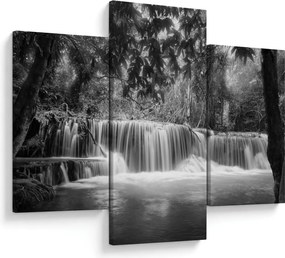 Obraz - Čiernobiely vodopád (90x60 cm)
