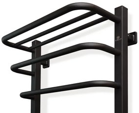 Kúpeľňový elektrický radiátor s termostatom FORTIS 350W/230V 80,6 cm IP44 čierny ľavý