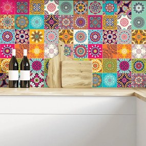 Sada 60 nástenných samolepiek Ambiance Tiles Vintage, 10 × 10 cm