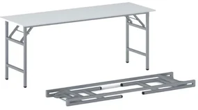 Konferenčný stôl FAST READY so striebornosivou podnožou 1700 x 500 x 750 mm, biela