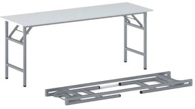 Konferenčný stôl FAST READY so striebornosivou podnožou 1700 x 500 x 750 mm, biela