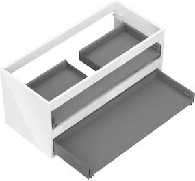 Mexen Box-A, závesná skrinka 100 cm, 2 zásuvky, biela lesklá, 91AX0-1000-470-2-00