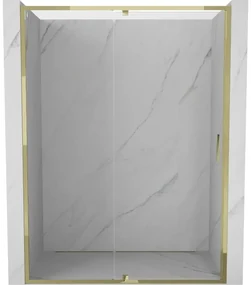 Mexen Exo, výklopné sprchové dvere 140 cm, číre sklo, zlatá, 819-140-000-50-00