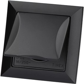 Jednoduchá zásuvka IP44 POLA čierna 33209