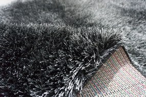 Koberec Seven Soft 7901 čierny shaggy obdĺžnikový – vysoký vlas Rozmer: 80x150 cm