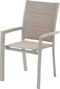 DEOKORK Hliníkové kreslo s textíliou VERMONT (cappuccino)