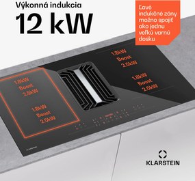 Klarstein AirJet Hybrid Down Air System, Indukčná varná doska s integrovaným digestorom, 600 m³/h, EEK A+