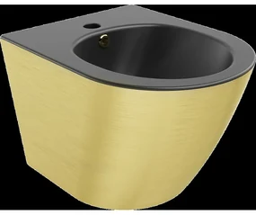 Mexen Lena závesný bidet, Čierna matná/Zlatá čiarový vzor - 35224877
