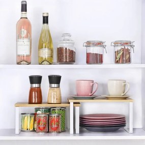 Sada 2 ks kuchyňských polic GINGER bílá/hnědá