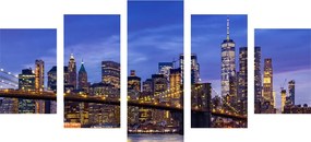5-dielny obraz očarujúci most v Brooklyne Varianta: 100x50
