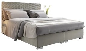 Manželská posteľ Boxspring 140 cm Harlan Comfort (svetlosivá) (s roštom, matracom a úl. priestorom). Vlastná spoľahlivá doprava až k Vám domov. 1055988