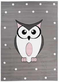 Detský koberec PINKY DF01A Owl sivý
