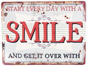 Kovová nástenná ceduľa SMILE - 25 * 20 cm