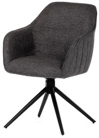 Jedálenská stolička s otočným mechanizmom, tmavo šedá látka