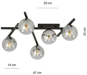 Stropné svietidlo SMART 5xE14/10W/230V čierna/šedá