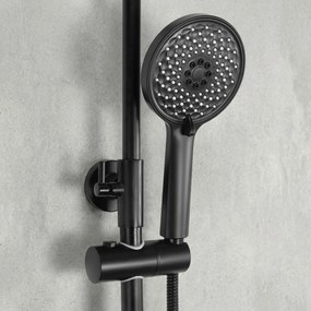 Rea Ontario, sprchový set s ručnou a hlavovou sprchou, čierna matná, REA-P5712