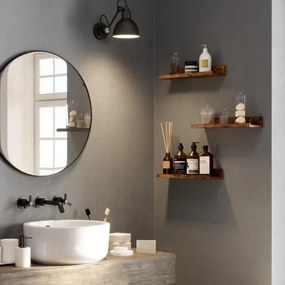 Sada 3 ks nástenných políc SHELFY, hnedá