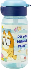 Plastová fľaša na pitie so slamkou a viečkom Bluey | Bez BPA, objem 510 ml